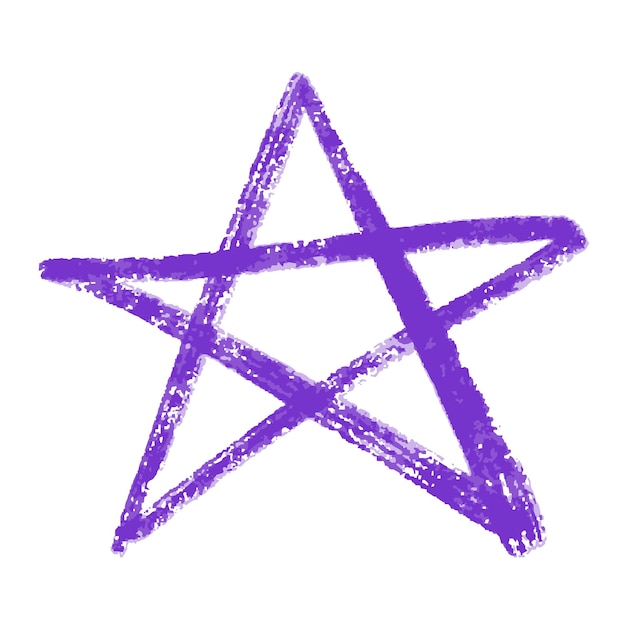 Vector vector illustration, stars pencil outline effect, hand drawn stars, doodles with pencils