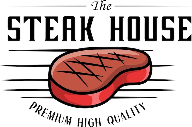 Vector illustration of steak meat logo