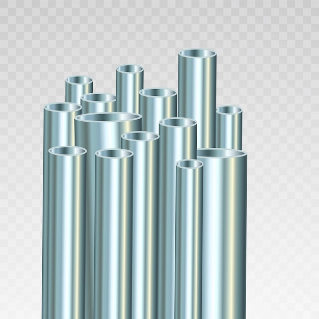 Vector vector illustration of steel pipes