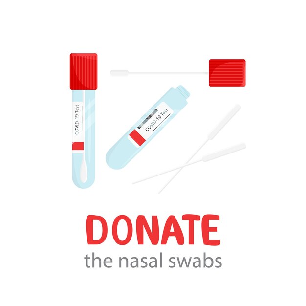 Vector illustration of sterile nasal specimen swab