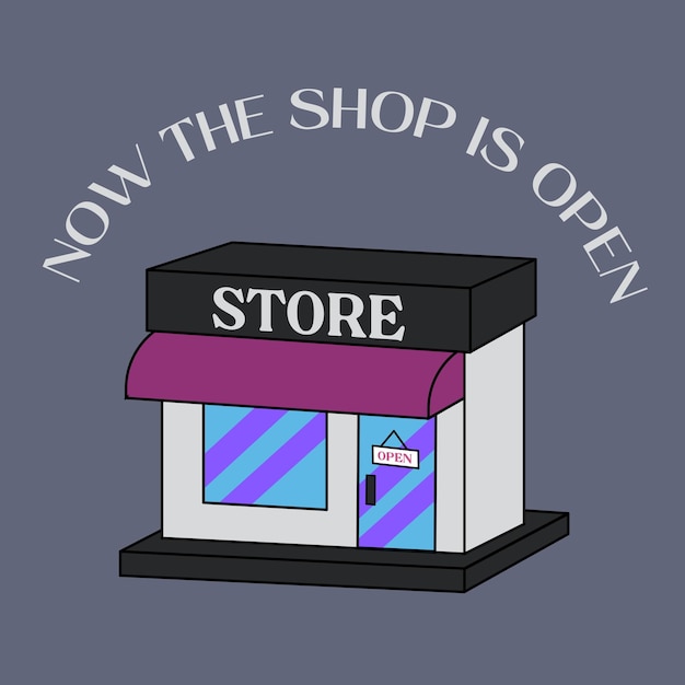 Vector vector illustration of store open announcement