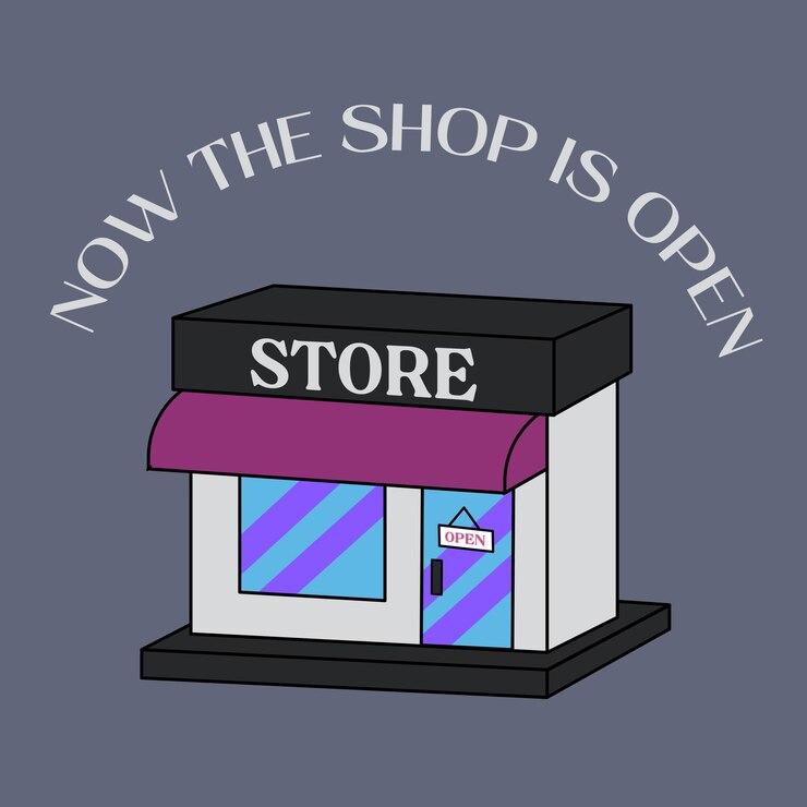Vector vector illustration of store open announcement