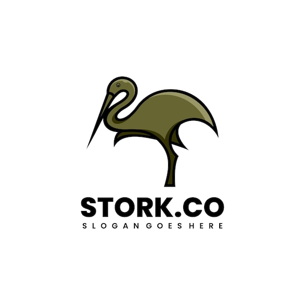 Vector illustration stork mascot style