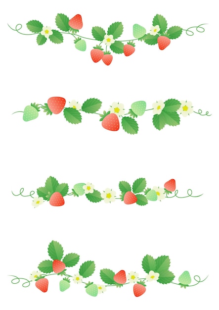 Vector illustration of the strawberry border