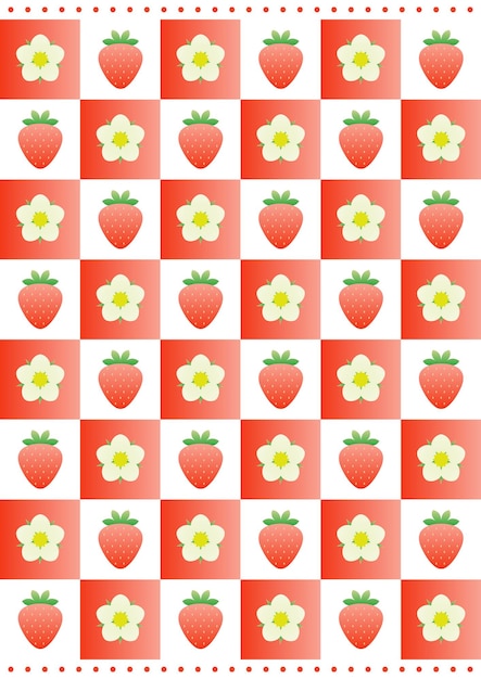 Vector illustration of the strawberry pattern
