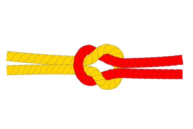 Vector vector illustration for strong mutual relationship cooperation red and brown rope