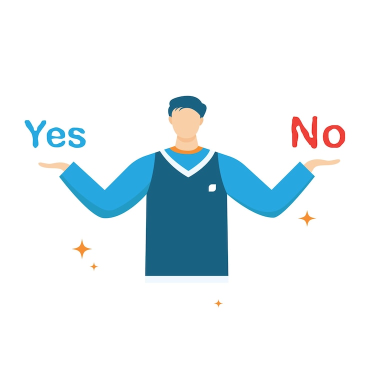 वेक्टर vector illustration student choice yes or no