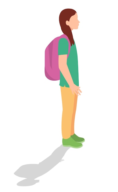 Vector vector illustration of students in different postures