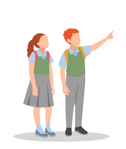 vector illustration of students in different postures