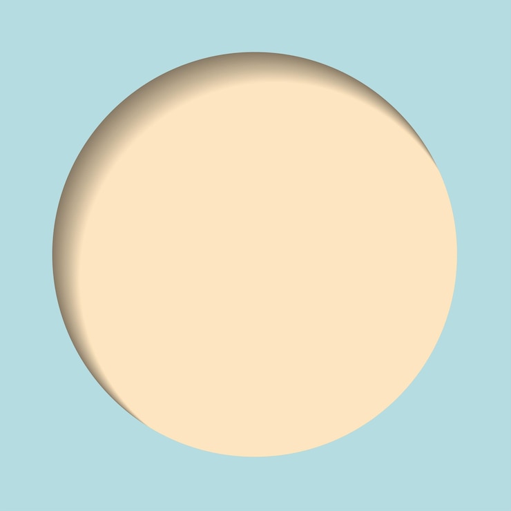 Vector vector illustration in the style of a cutout postcard with a blue circle and a beige inner part