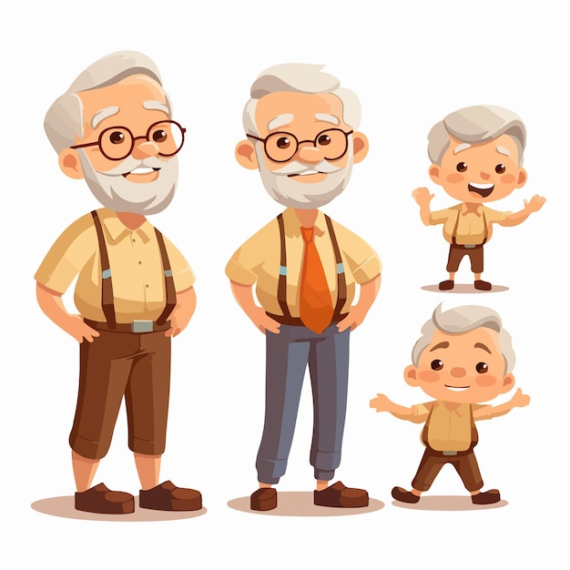 Vector vector illustration of stylish grandfather classic wear