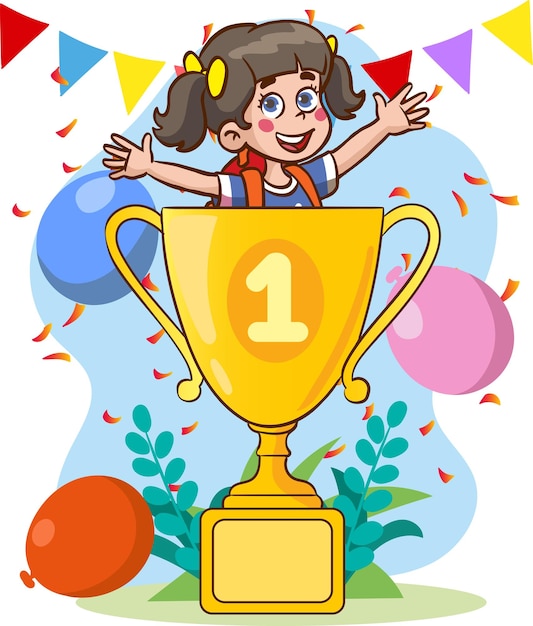 vector illustration of success conceptschool achievement and success vector illustration