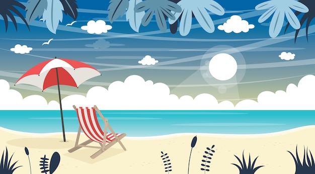 Vector illustration of summer beach background