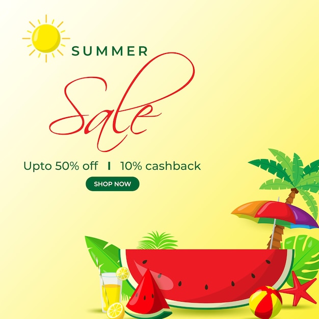 Vector illustration of Summer Sale social media story feed mockup template