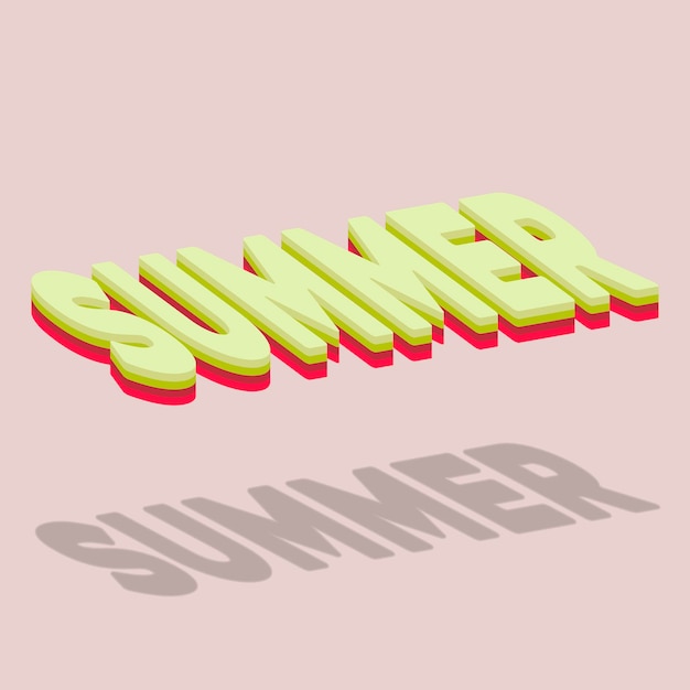 Vector illustration Summer Summer sign 3D text