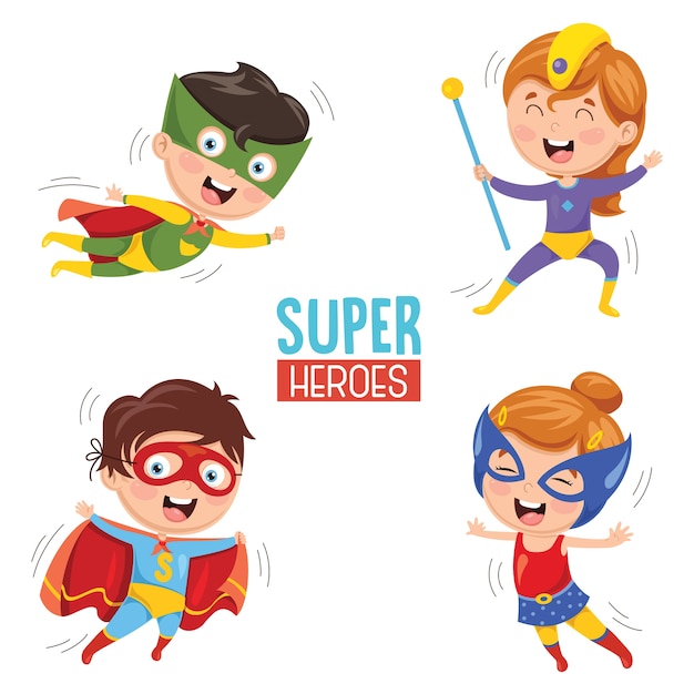 Vector Illustration Of Superheroes