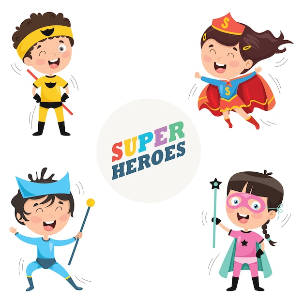 Vector Illustration Of Superheroes