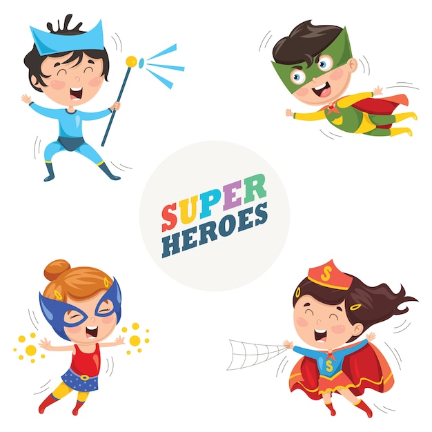 Vector illustration of superheroes