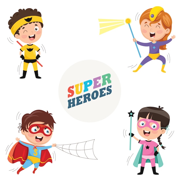 Vector Illustration Of Superheroes