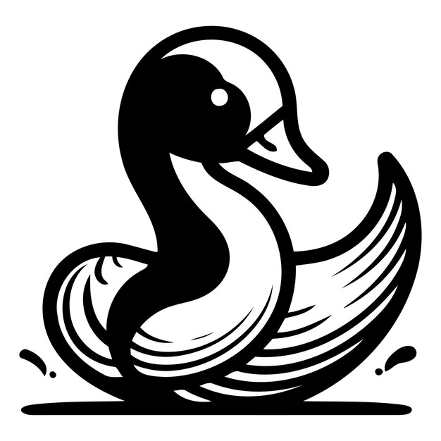 Vector vector illustration of a swan in the shape of a swan