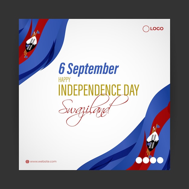 Vector illustration of Swaziland Independence Day social media story feed template