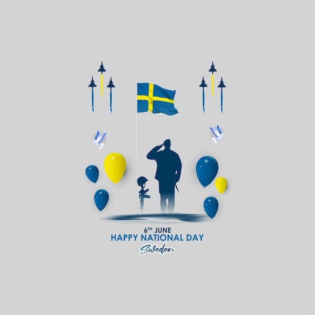 Vector illustration for Sweden National Day 6 June