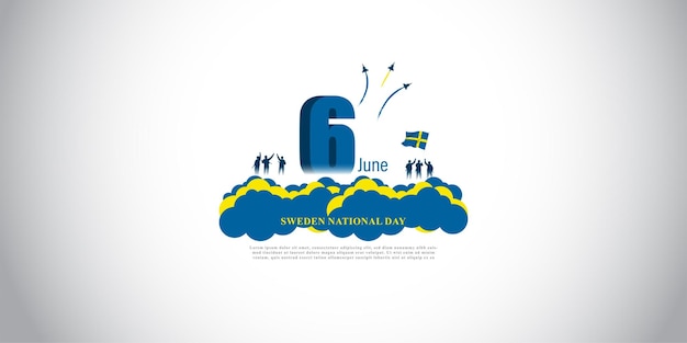 6월 6일 스웨덴 국경일을 위한 벡터 일러스트레이션