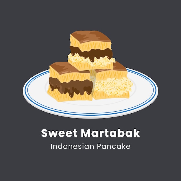 Vector illustration of sweet martabak indonesian food