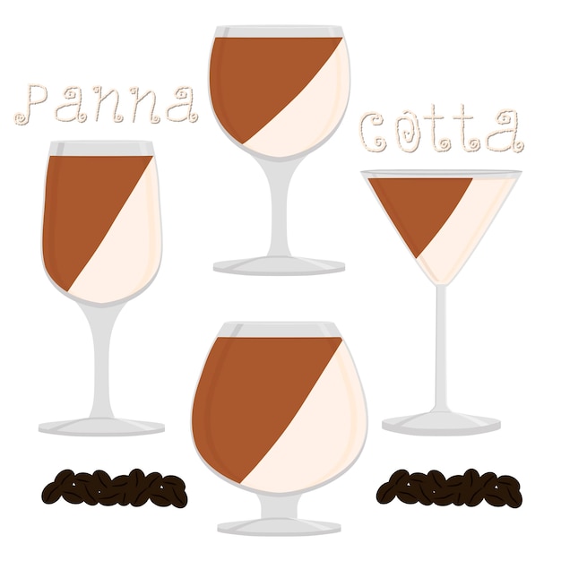 Vector illustration for sweet panna cotta