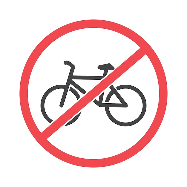 Vector vector illustration of the symbol icon no bicycles are allowed to pass and bicycles are not allowed