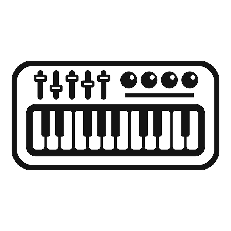 Vector vector illustration of a synthesizer keyboard
