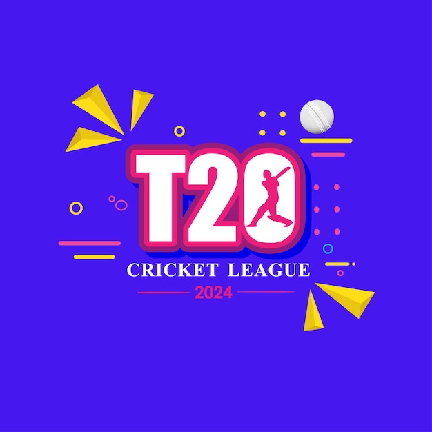 T20 크리켓 리그 소셜 미디어 피드 템플릿의 터 일러스트레이션