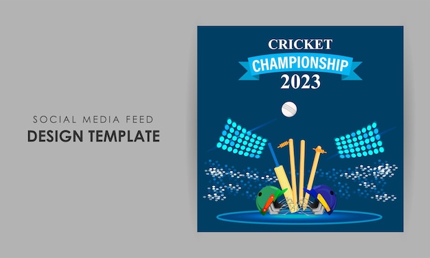 T20 Cricket Tournament 2023 소셜 미디어 스토리 피드 목업 템플릿의 벡터 그림