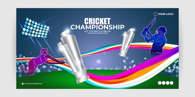 Vector illustration of T20 Cricket Tournament 2023 social media story feed mockup template