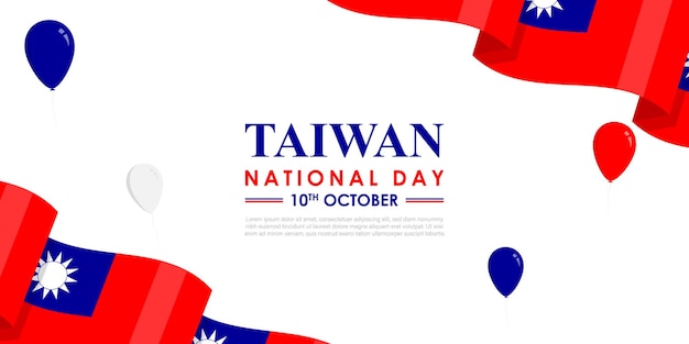Vettore illustrazione vettoriale del modello di feed dei social media della giornata nazionale di taiwan