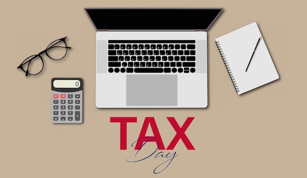 Vector Illustration of Tax Day. Taxes design over white background.