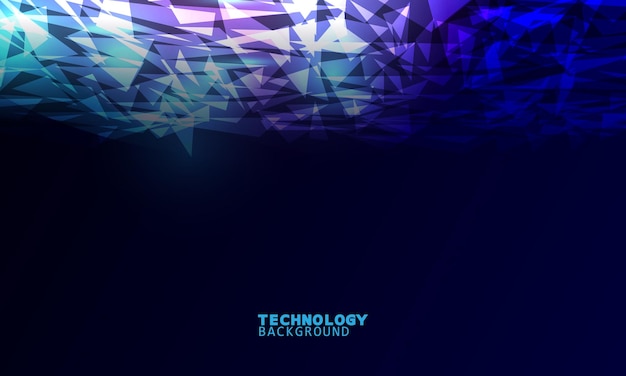 Vector illustration technology with triangles over dark blue and pink background.