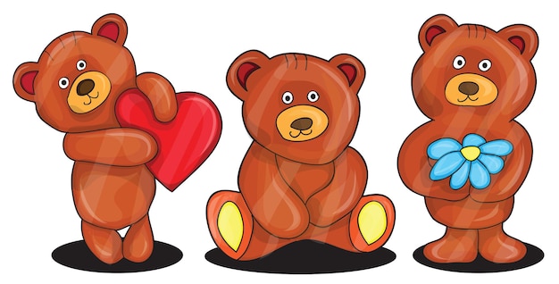 Vector vector illustration of teddy bear - cartoon set