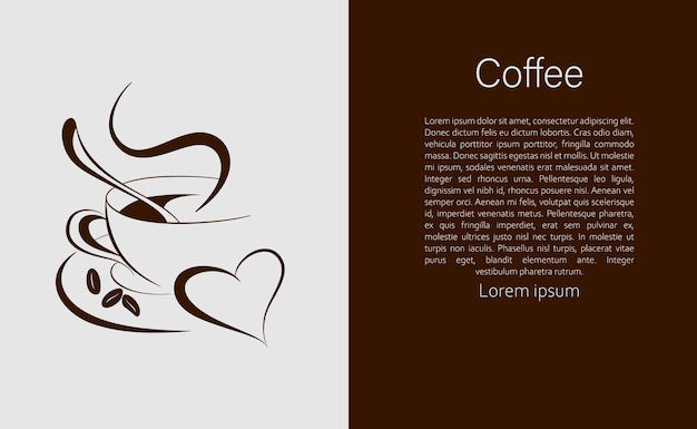 Vector illustration of a template for advertising coffee or for compiling a menu