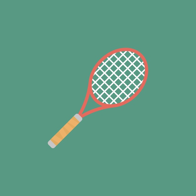 Векторная иллюстрация икона теннисной ракетки спортивного спортивного оборудования