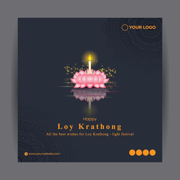 Vector vector illustration for thai festival loy krathong the festival of light