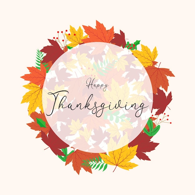 Vector illustration for thanks giving with autumn leaves.