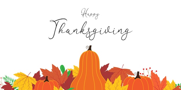 Vector illustration for thanks giving with autumn leaves.