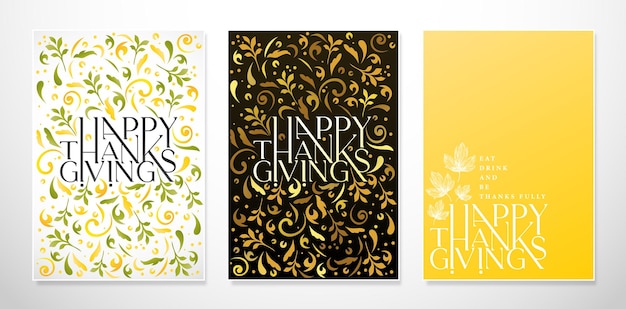 Vector illustration of thanksgiving poster floral maple design for greeting card, dinner invitations