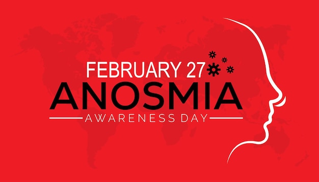 Vector vector illustration on the theme of anosmia awareness day observed each year during february