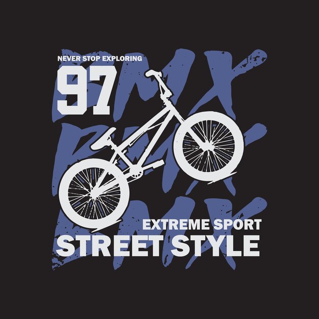 Vector vector illustration on the theme of bmx street style tshirt graphics poster banner flyer print