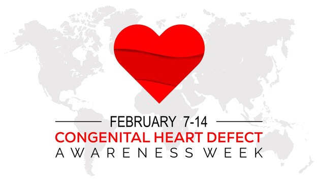 Vector vector illustration on the theme of congenital heart defect awareness week observed each year