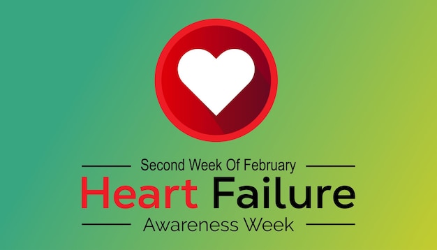 Vector vector illustration on the theme of heart failure awareness week observed in february