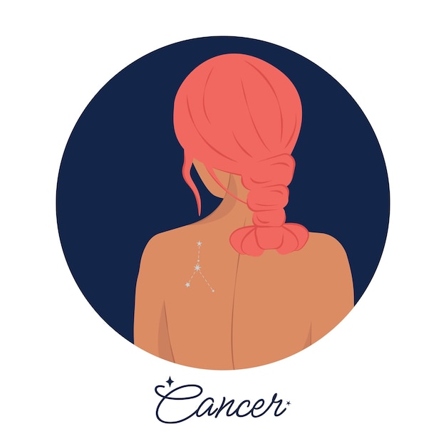 Vector vector illustration on the theme of horoscope astrology zodiac signs and isoterics cancer