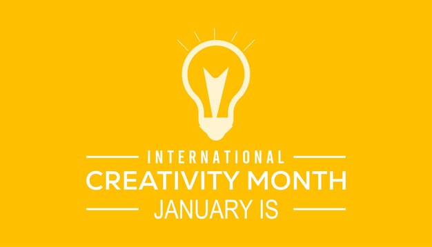 Vector vector illustration on the theme of international creativity month observed each year during january